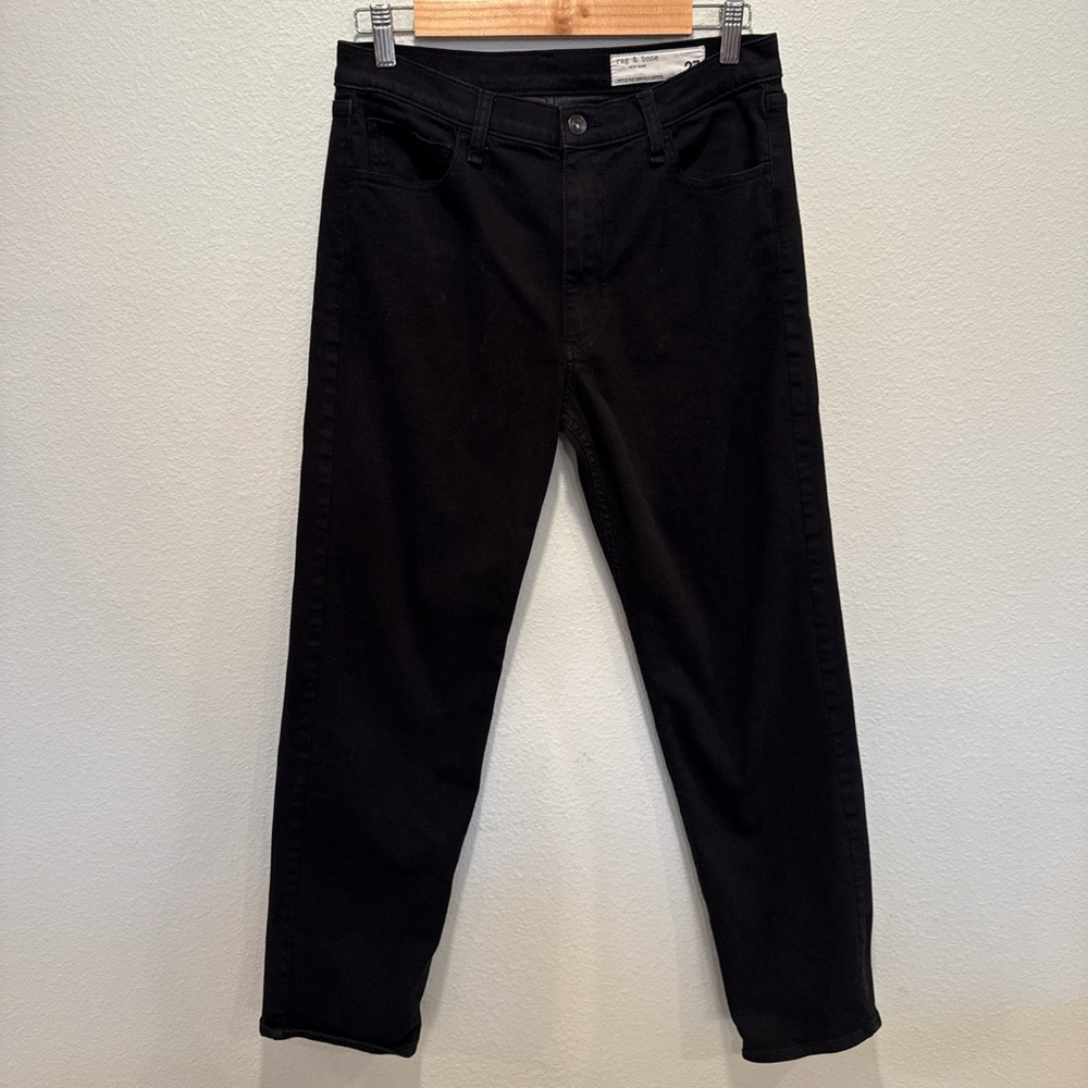 Like New rag & bone Black Mattie Mid Rise Full Length Jeans Size 27